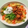 sticky spiced beef tabbouleh